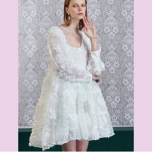 Sister Jane Dream Myrtle Dress - white floral and flouncy mini with sleeves